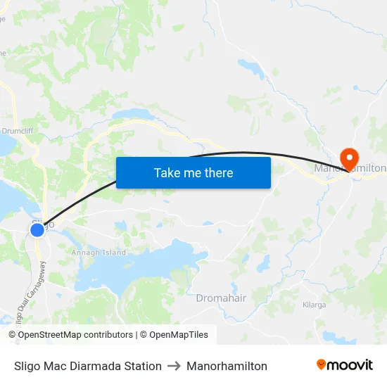 Sligo Mac Diarmada Station to Manorhamilton map