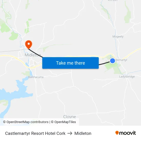 Castlemartyr Resort Hotel Cork to Midleton map