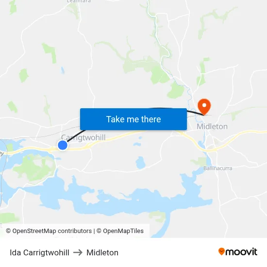 Ida Carrigtwohill to Midleton map