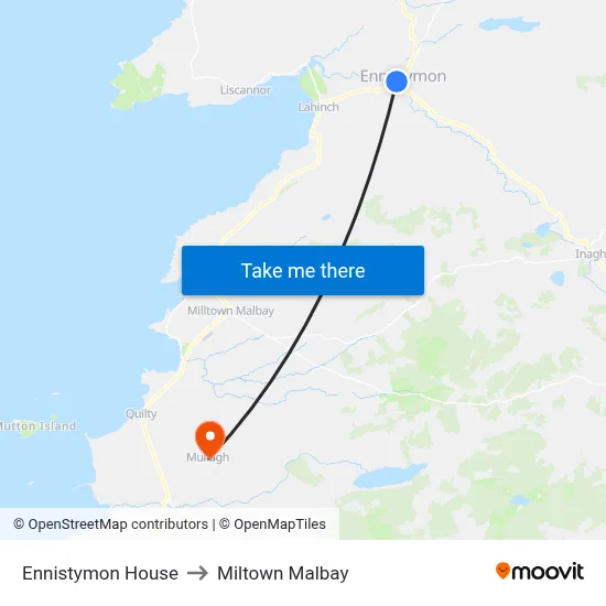 Ennistymon House to Miltown Malbay map