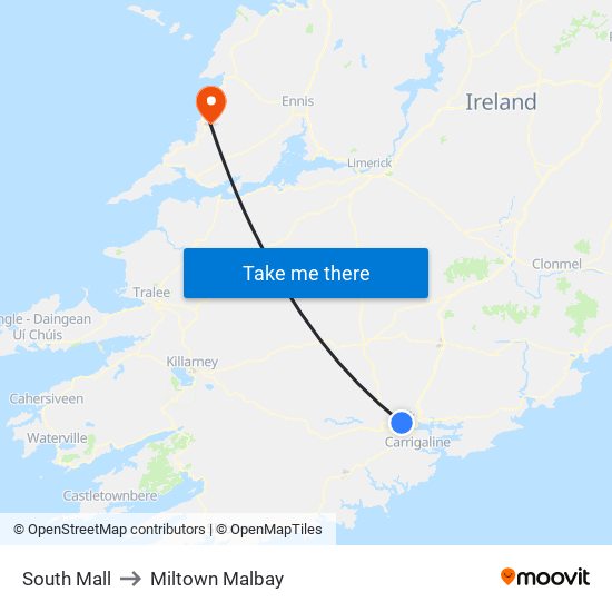 South Mall to Miltown Malbay map