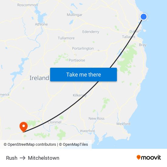 Rush to Mitchelstown map