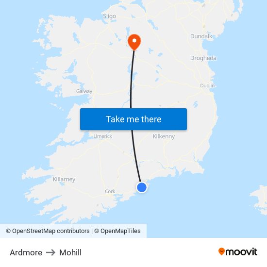 Ardmore to Mohill map