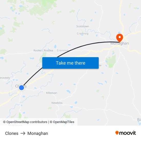 Clones to Monaghan map