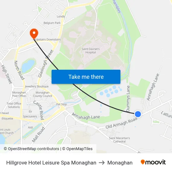 Hillgrove Hotel Leisure Spa Monaghan to Monaghan map
