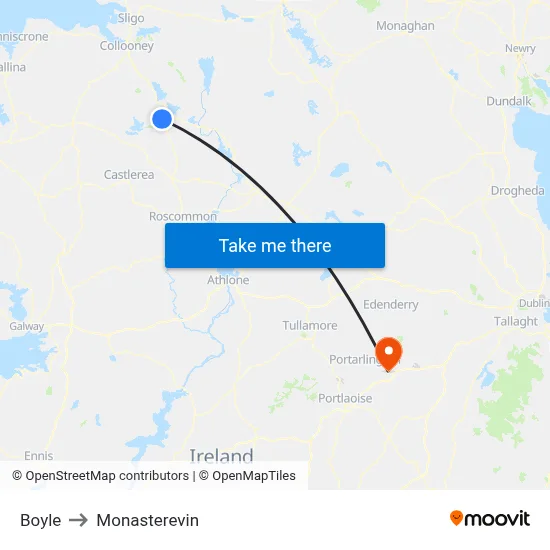 Boyle to Monasterevin map