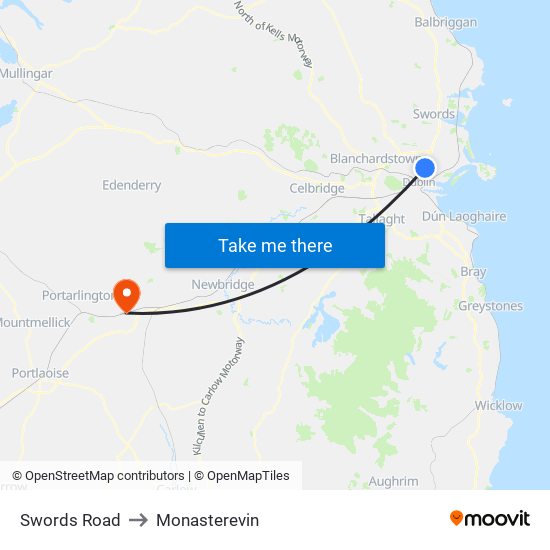 Swords Road to Monasterevin map