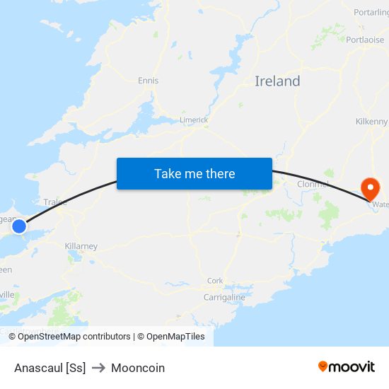 Anascaul [Ss] to Mooncoin map