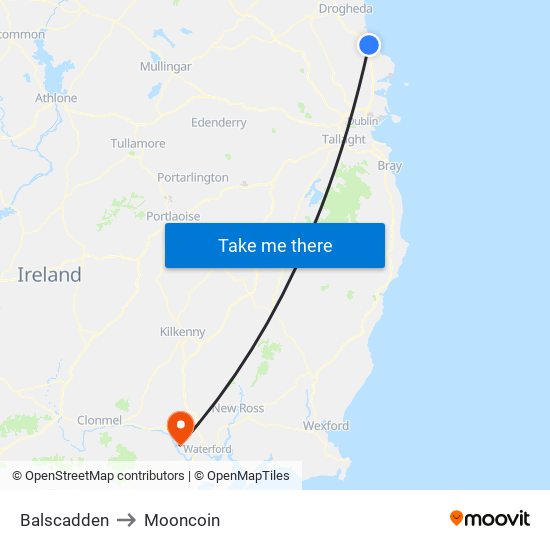 Balscadden to Mooncoin map