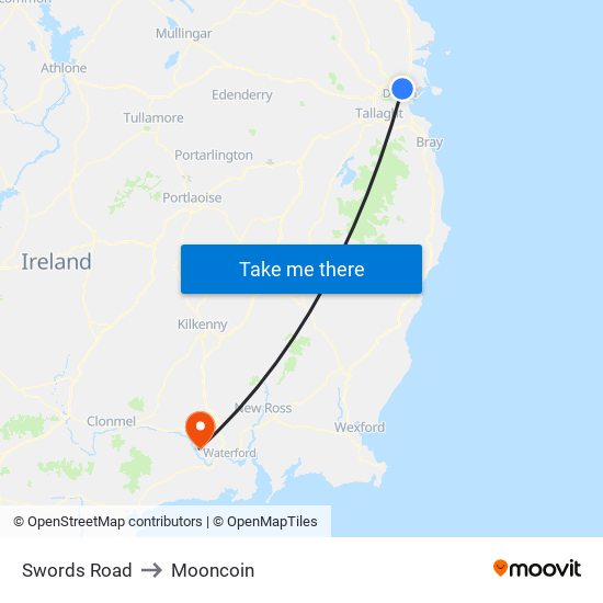 Swords Road to Mooncoin map
