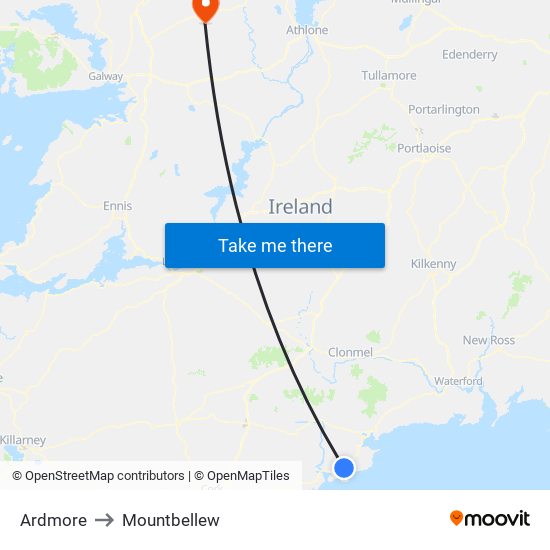 Ardmore to Mountbellew map
