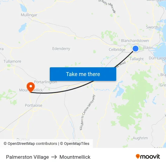 Palmerston Village to Mountmellick map