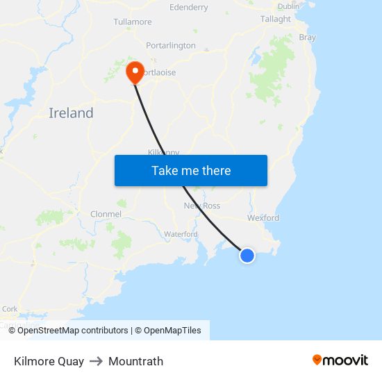 Kilmore Quay to Mountrath map