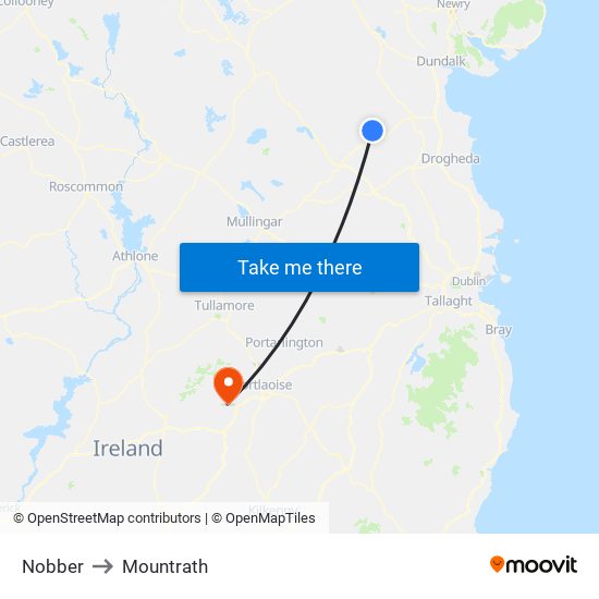 Nobber to Mountrath map