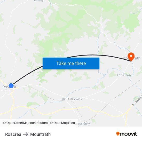 Roscrea to Mountrath map