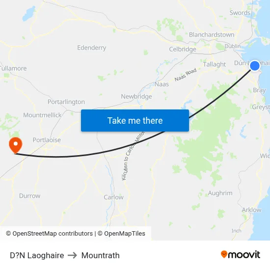 D?N Laoghaire to Mountrath map