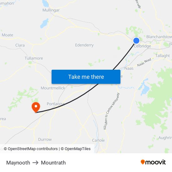 Maynooth to Mountrath map