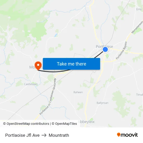 Portlaoise Jfl Ave to Mountrath map