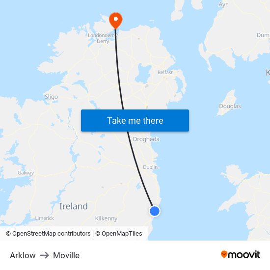 Arklow to Moville map