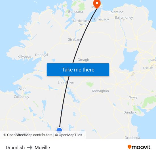 Drumlish to Moville map