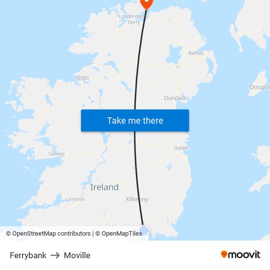Ferrybank to Moville map