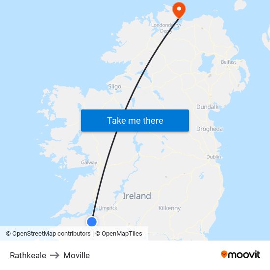 Rathkeale to Moville map