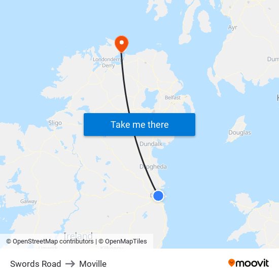 Swords Road to Moville map