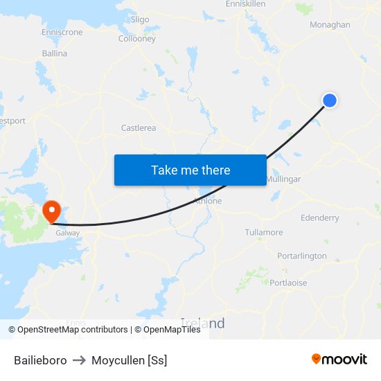 Bailieboro to Moycullen [Ss] map