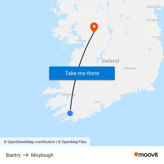 Bantry to Moylough map