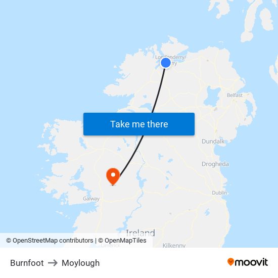 Burnfoot to Moylough map