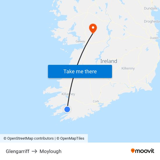 Glengarriff to Moylough map