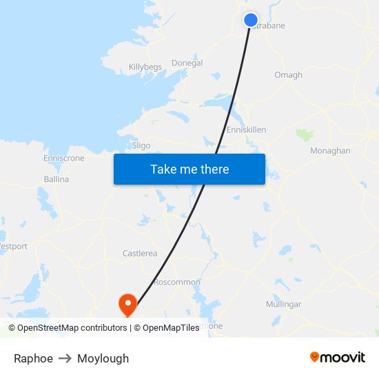 Raphoe to Moylough map