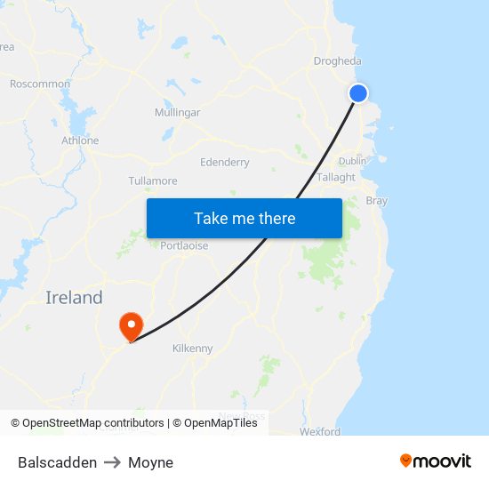 Balscadden to Moyne map