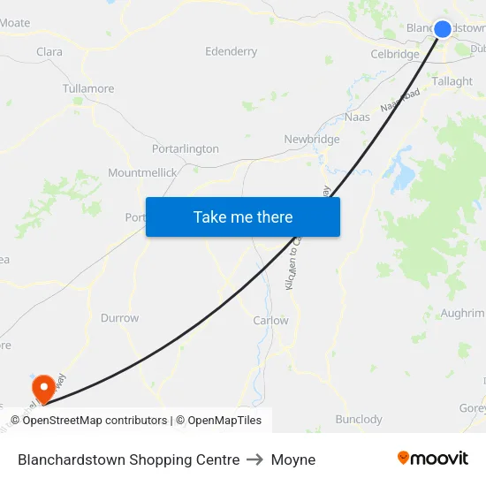 Blanchardstown N3 to Moyne map