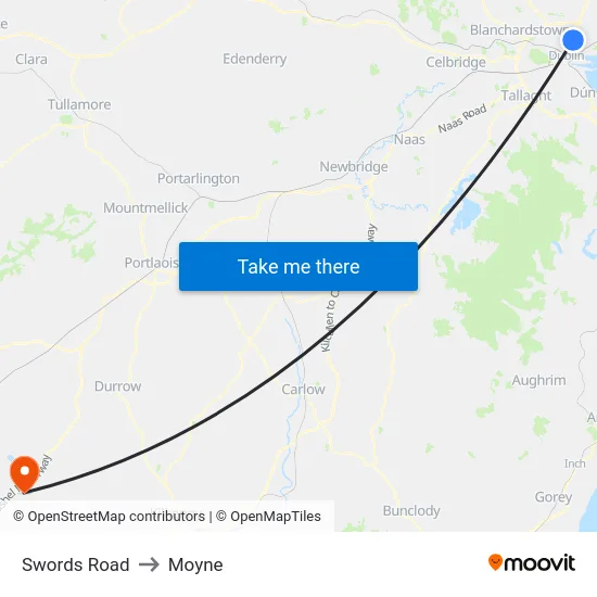 Swords Road to Moyne map