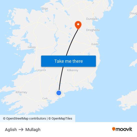 Aglish to Mullagh map