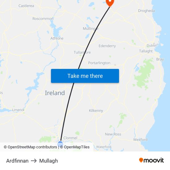 Ardfinnan to Mullagh map