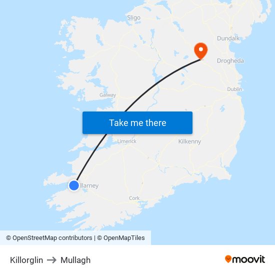 Killorglin to Mullagh map