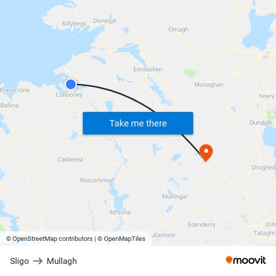 Sligo to Mullagh map
