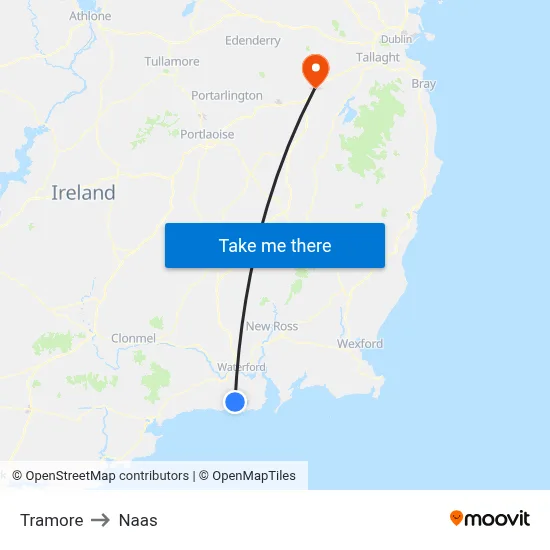Tramore to Naas map