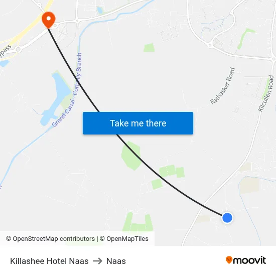 Killashee Hotel Naas to Naas map