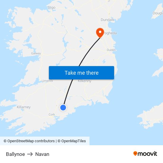 Ballynoe to Navan map