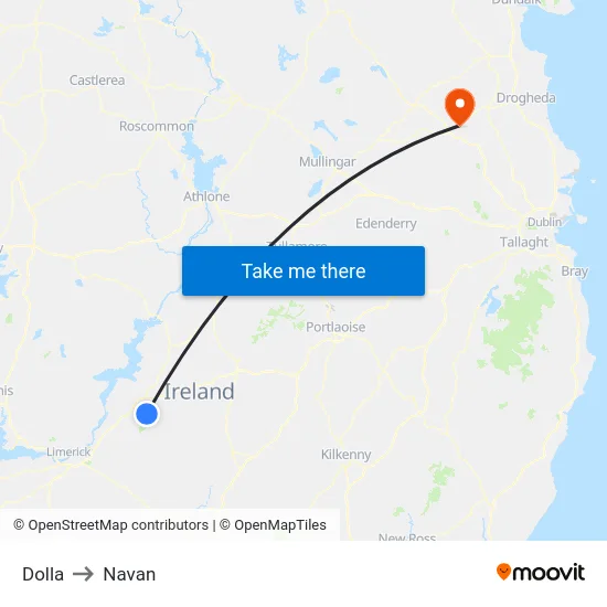 Dolla to Navan map