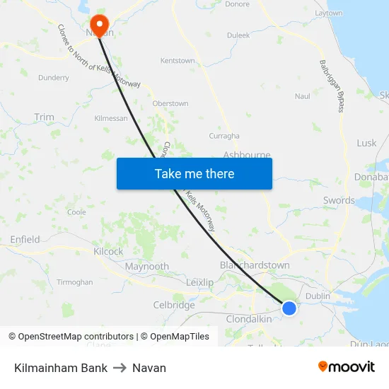 Kilmainham Bank to Navan map