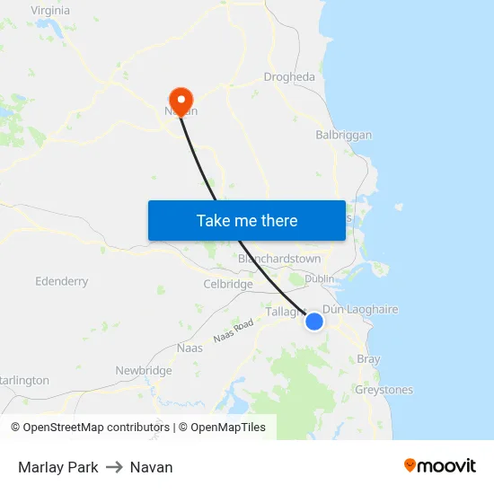 Marlay Park to Navan map