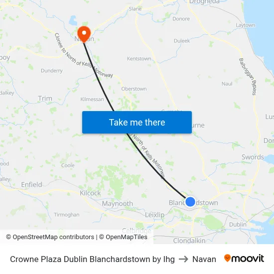 Crowne Plaza Dublin Blanchardstown by Ihg to Navan map