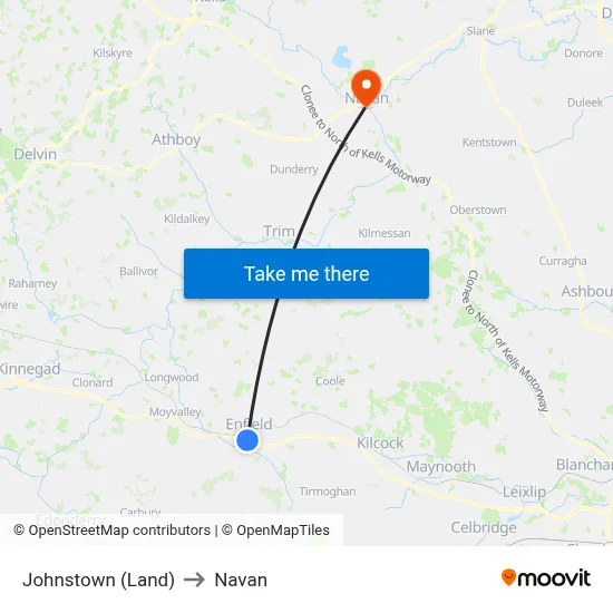 Johnstown (Land) to Navan map