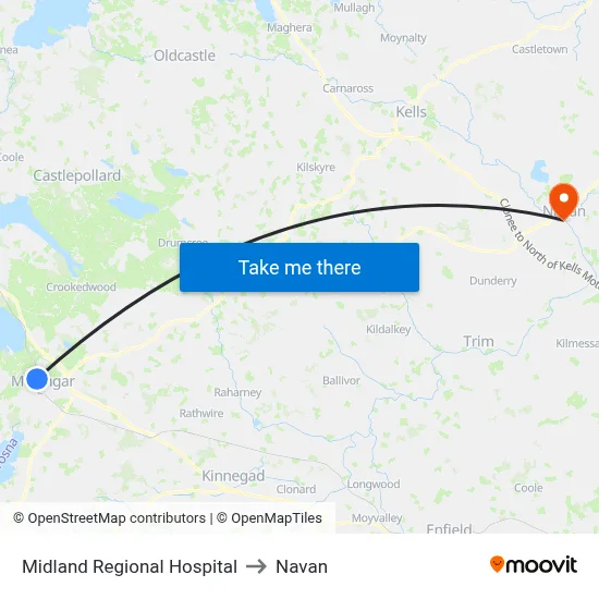 Midland Regional Hospital to Navan map