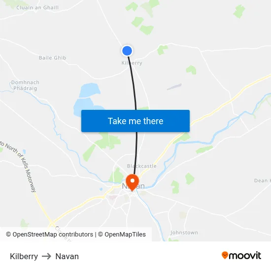 Kilberry to Navan map