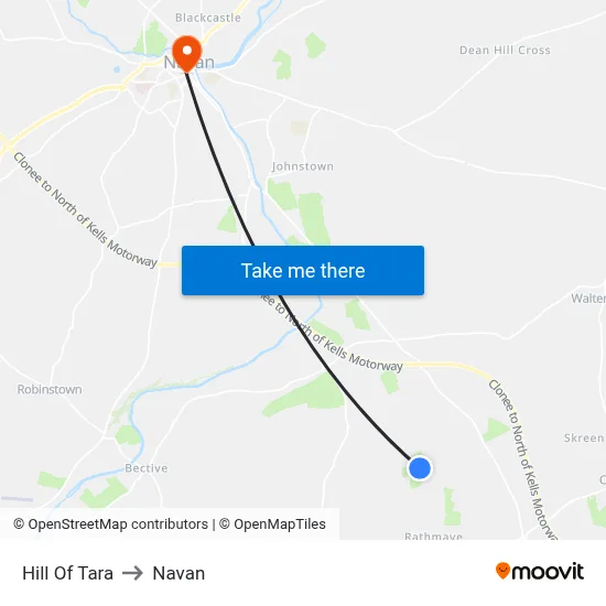 Hill Of Tara to Navan map